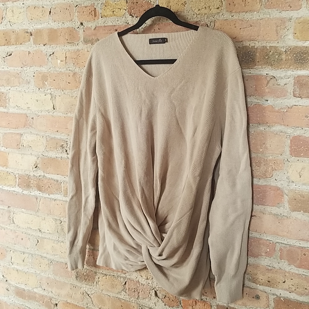 NWOT - Amaryllis Oatmeal Twist-Front Pullover 3X